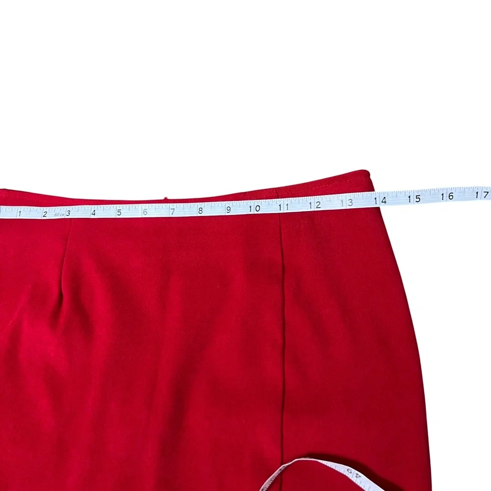 PROFILE Red Mini Skirt with‎ Slit High Waist Zip Back Women's Small